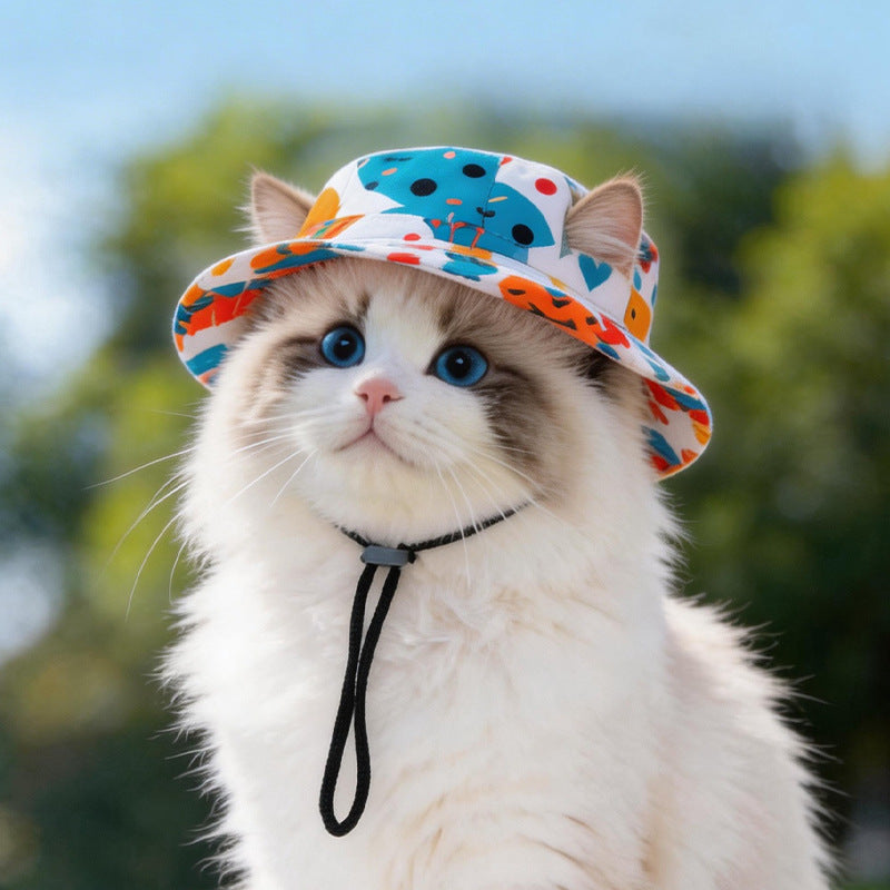 Cute Pet Bucket Hat for Cats & Small Dogs