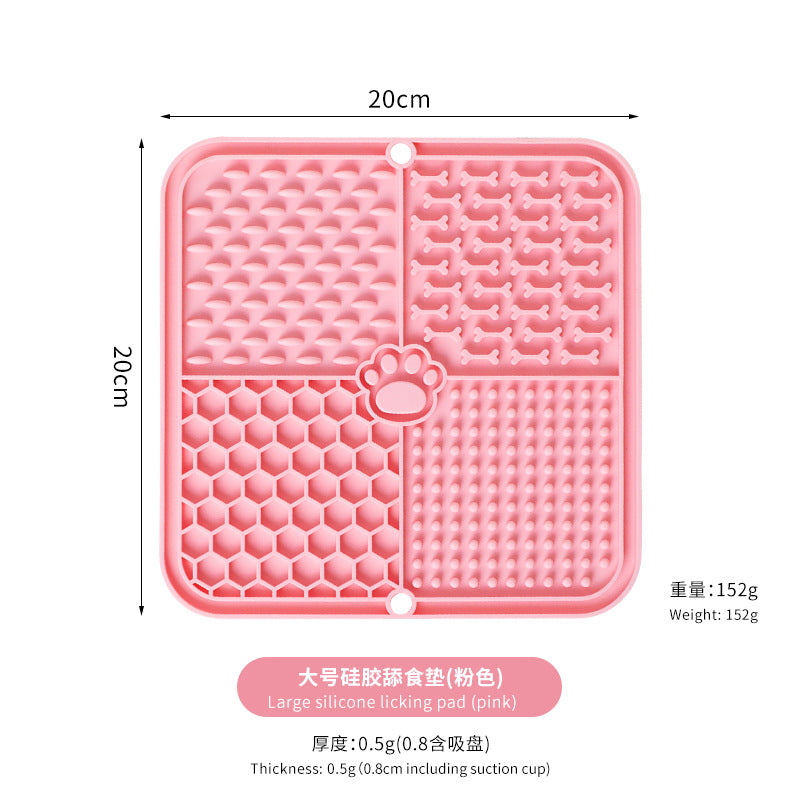 Dog Licking Mat Slow Feeder – Anti Anxiety Silicone Pet Feeding Pad with Suction Cups for Dogs & Cats