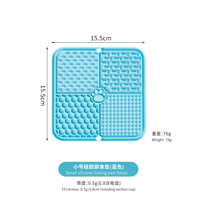 Dog Licking Mat Slow Feeder – Anti Anxiety Silicone Pet Feeding Pad with Suction Cups for Dogs & Cats