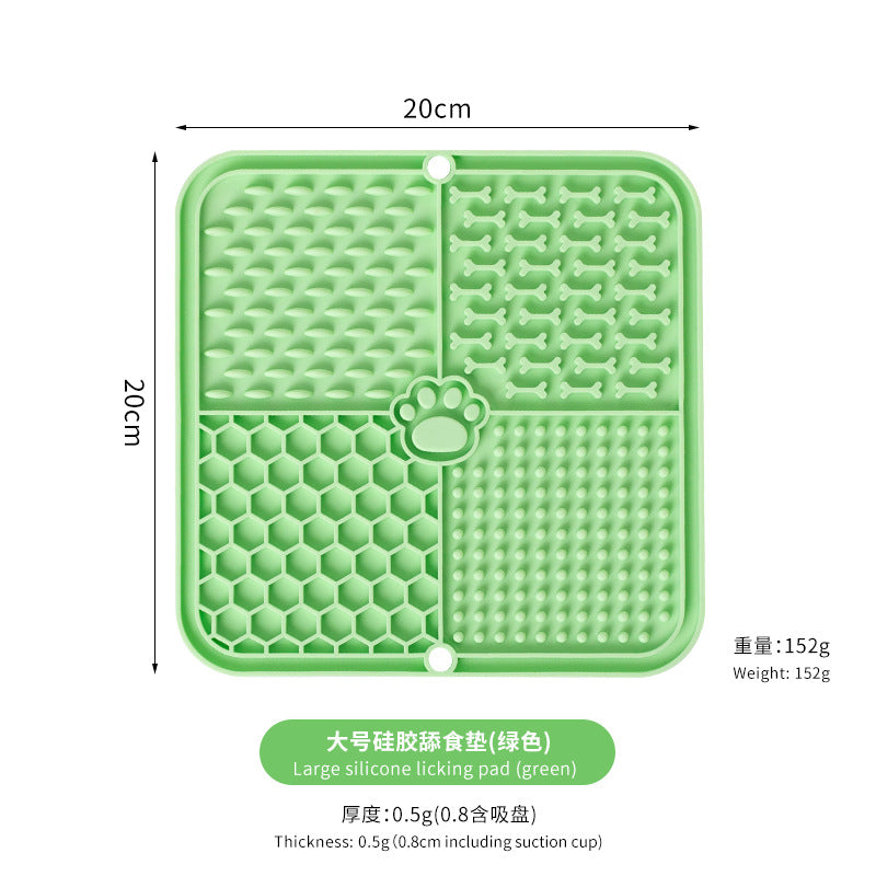 Dog Licking Mat Slow Feeder – Anti Anxiety Silicone Pet Feeding Pad with Suction Cups for Dogs & Cats