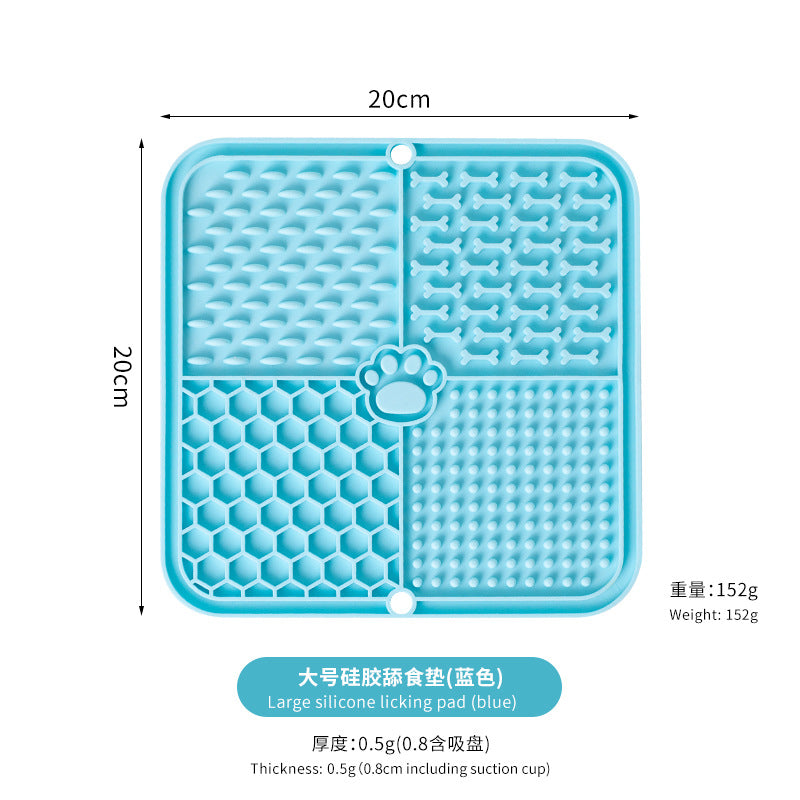 Dog Licking Mat Slow Feeder – Anti Anxiety Silicone Pet Feeding Pad with Suction Cups for Dogs & Cats