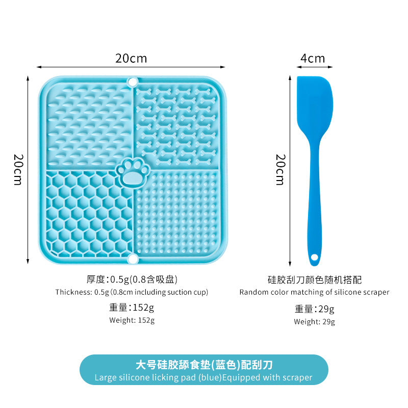 Dog Licking Mat Slow Feeder – Anti Anxiety Silicone Pet Feeding Pad with Suction Cups for Dogs & Cats