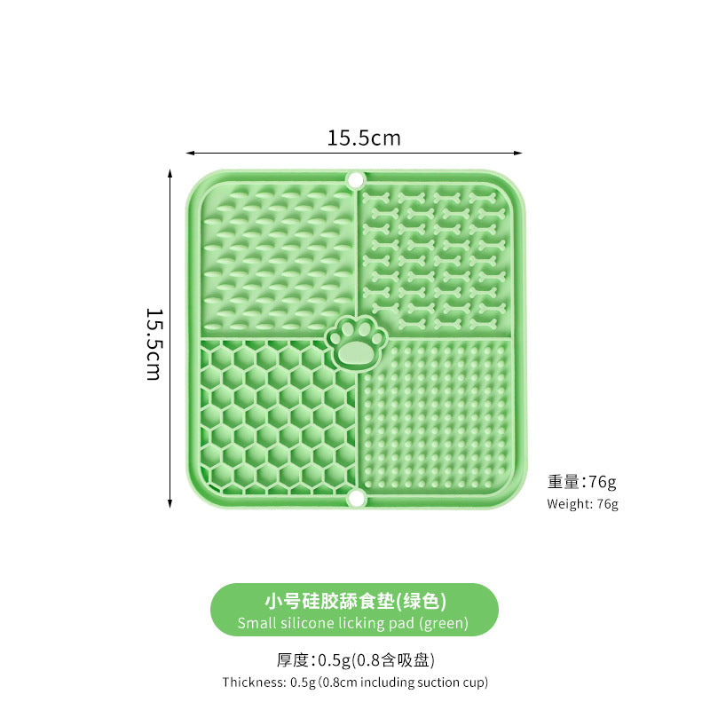 Dog Licking Mat Slow Feeder – Anti Anxiety Silicone Pet Feeding Pad with Suction Cups for Dogs & Cats