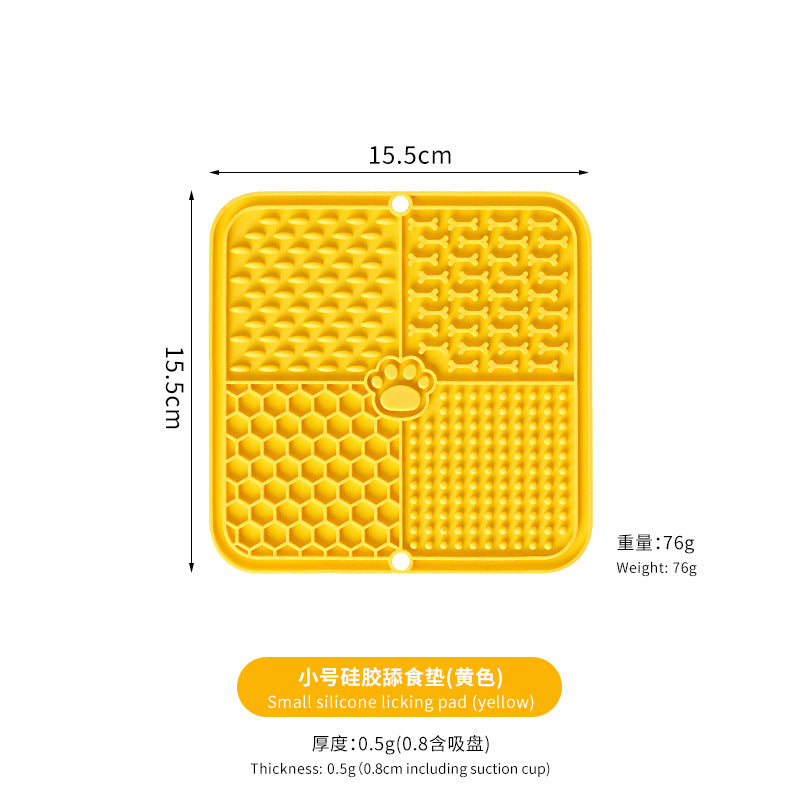 Dog Licking Mat Slow Feeder – Anti Anxiety Silicone Pet Feeding Pad with Suction Cups for Dogs & Cats