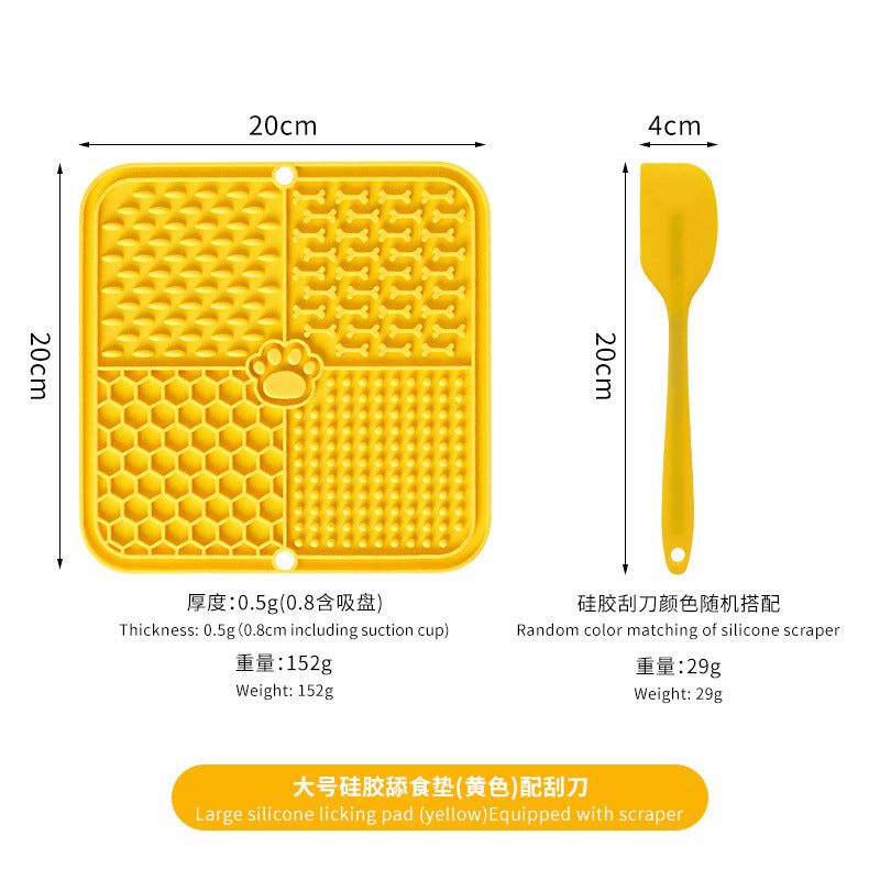 Dog Licking Mat Slow Feeder – Anti Anxiety Silicone Pet Feeding Pad with Suction Cups for Dogs & Cats