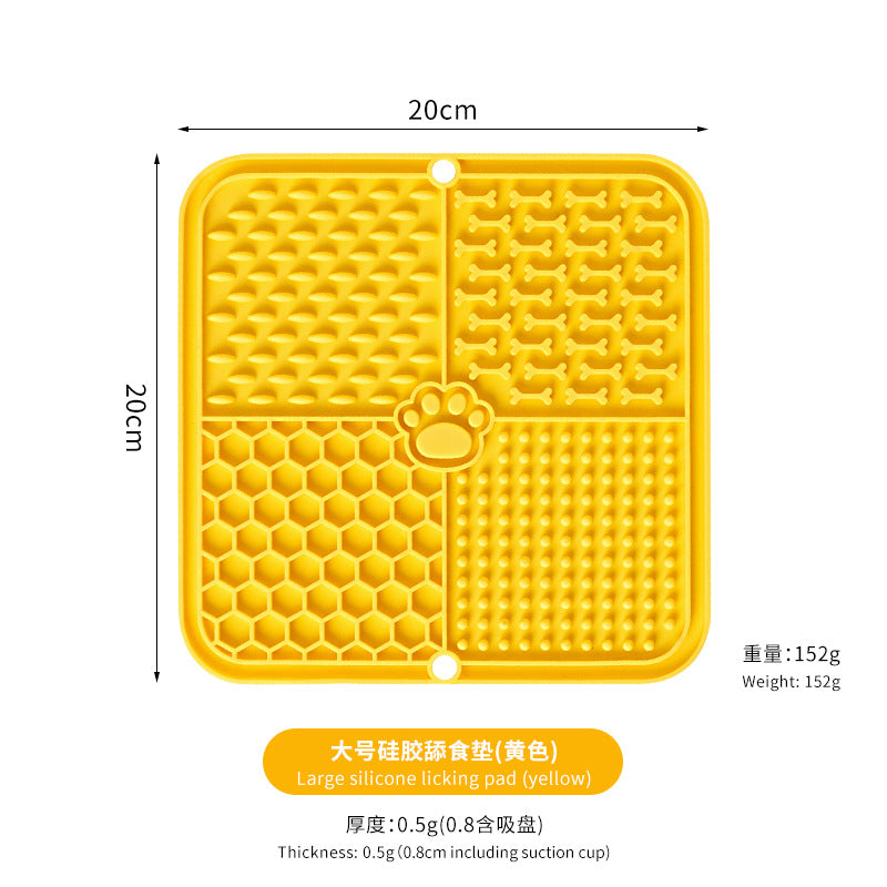 Dog Licking Mat Slow Feeder – Anti Anxiety Silicone Pet Feeding Pad with Suction Cups for Dogs & Cats