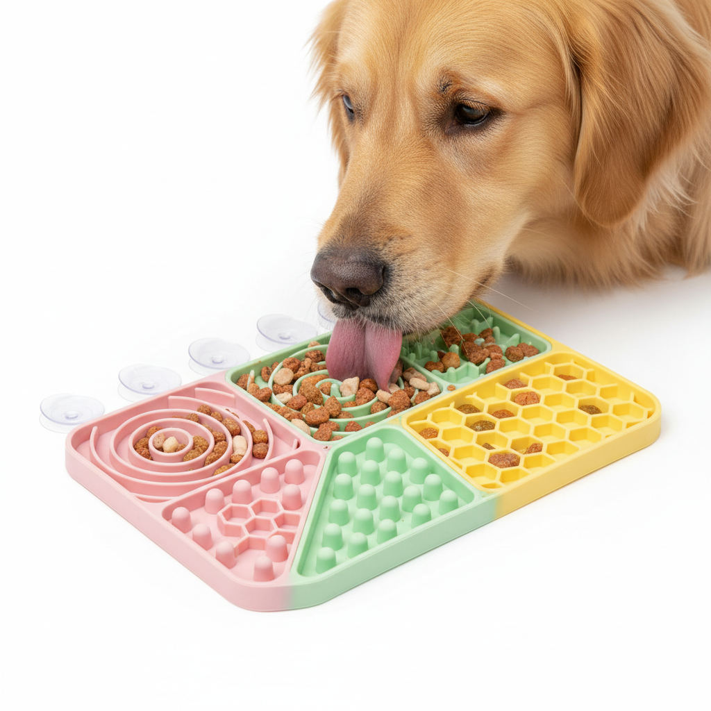 Dog licking mat with suction cups slow feeder for dogs and cats